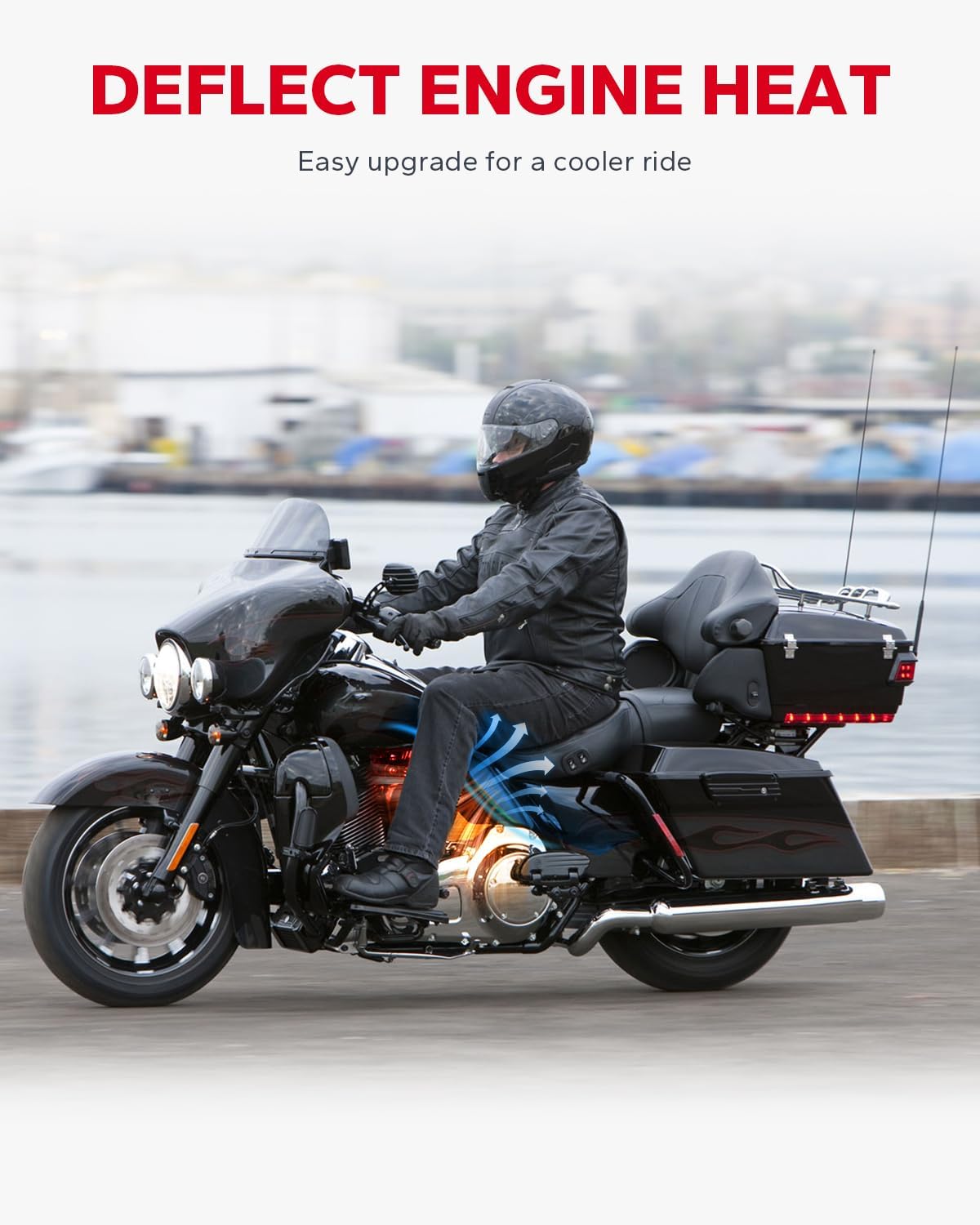 Amazicha Heat Deflector Mid Frame Air Deflectors Compatible for Harley Touring Street Glide Electra Glide Road Glide Tri Glide Road King CVO Ultra Limited 2009-2024