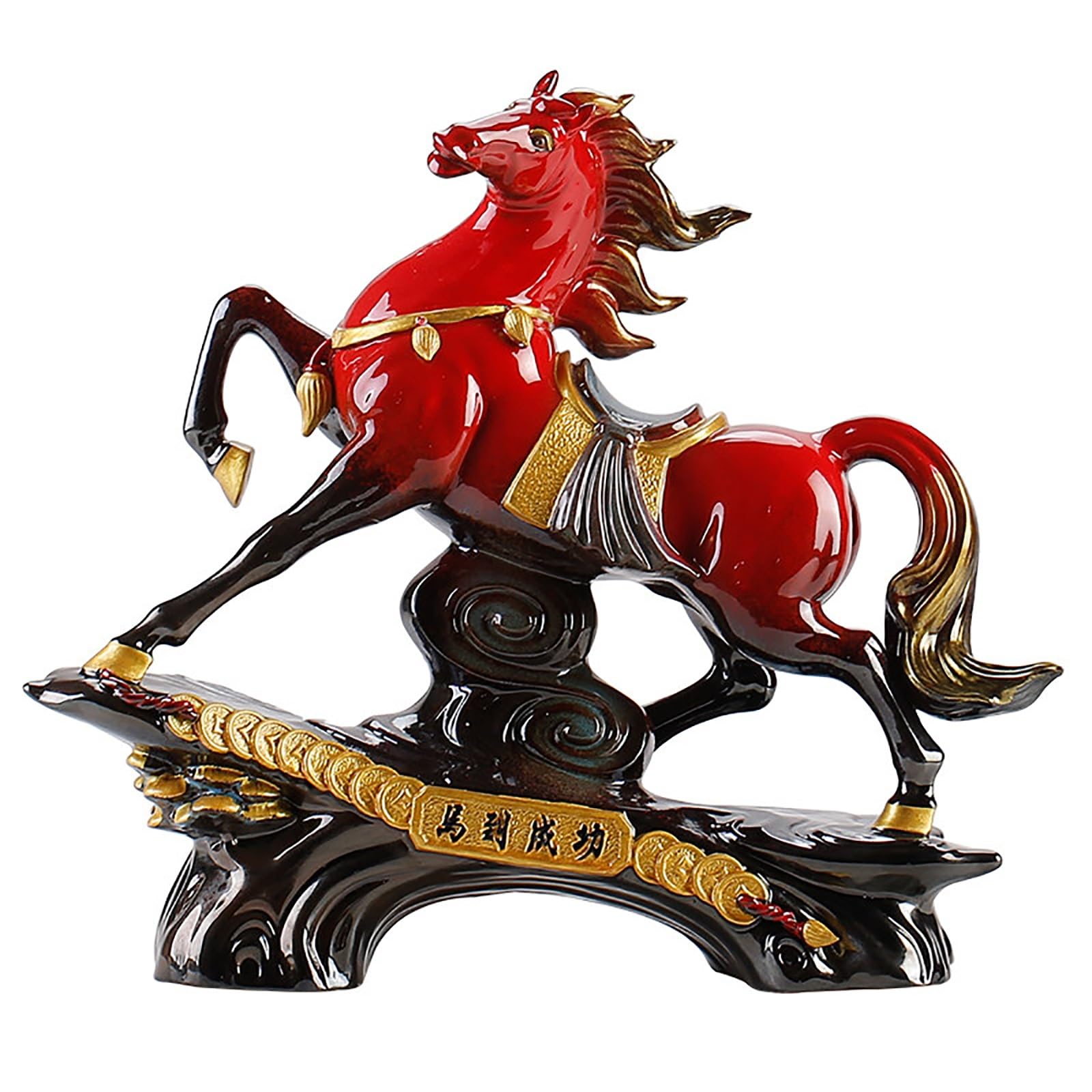 zxhrybh Ceramic Horse Statue, Horse Figurine for Home Decor, Modern Horse Sculpture for Office Desk, Living Room, Entryway, Bookshelf Decoration(13.3in/34cm)