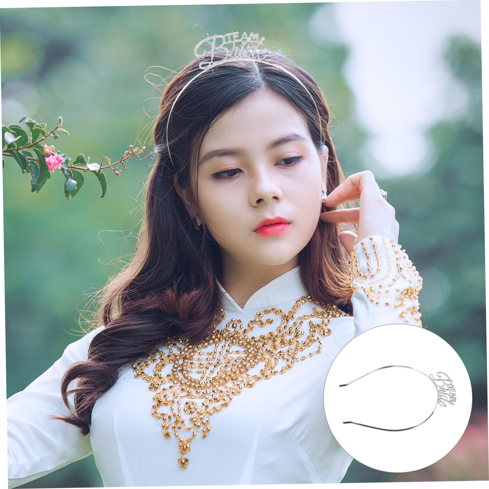 FRCOLOR 9 piezas de diadema para mujer diademas para el pelo de las señoras Bachelorette-diademe niñas cristal accesorios para el cabello para mujeres diadema de metal tiara para niñas novia fiesta