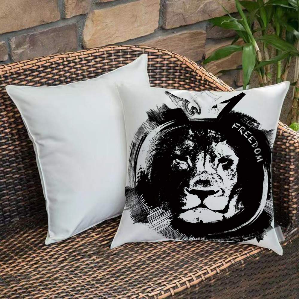 Federa Cuscino 50x50 Cm Con Testa Di Leone: Decorazione Selvaggia Per Divano E Letto - 2
