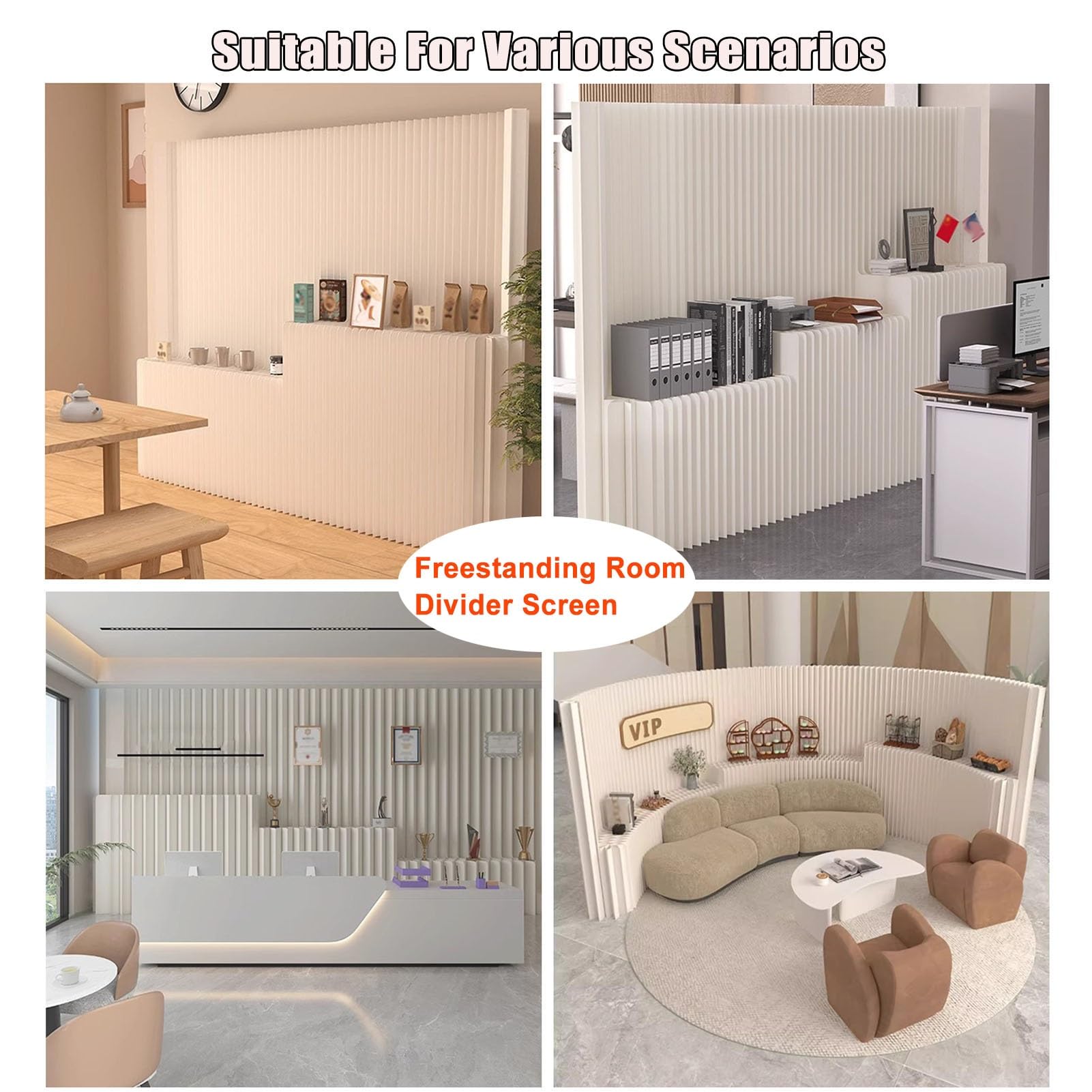 Rideaux de séparation de pièce, cloison Murale en Papier Pliable avec étagères, épaisseur renforcée pour Plus d'intimité, idéale pour Le Salon, la Chambre ou Le Bureau (5 m x 1,8 m
