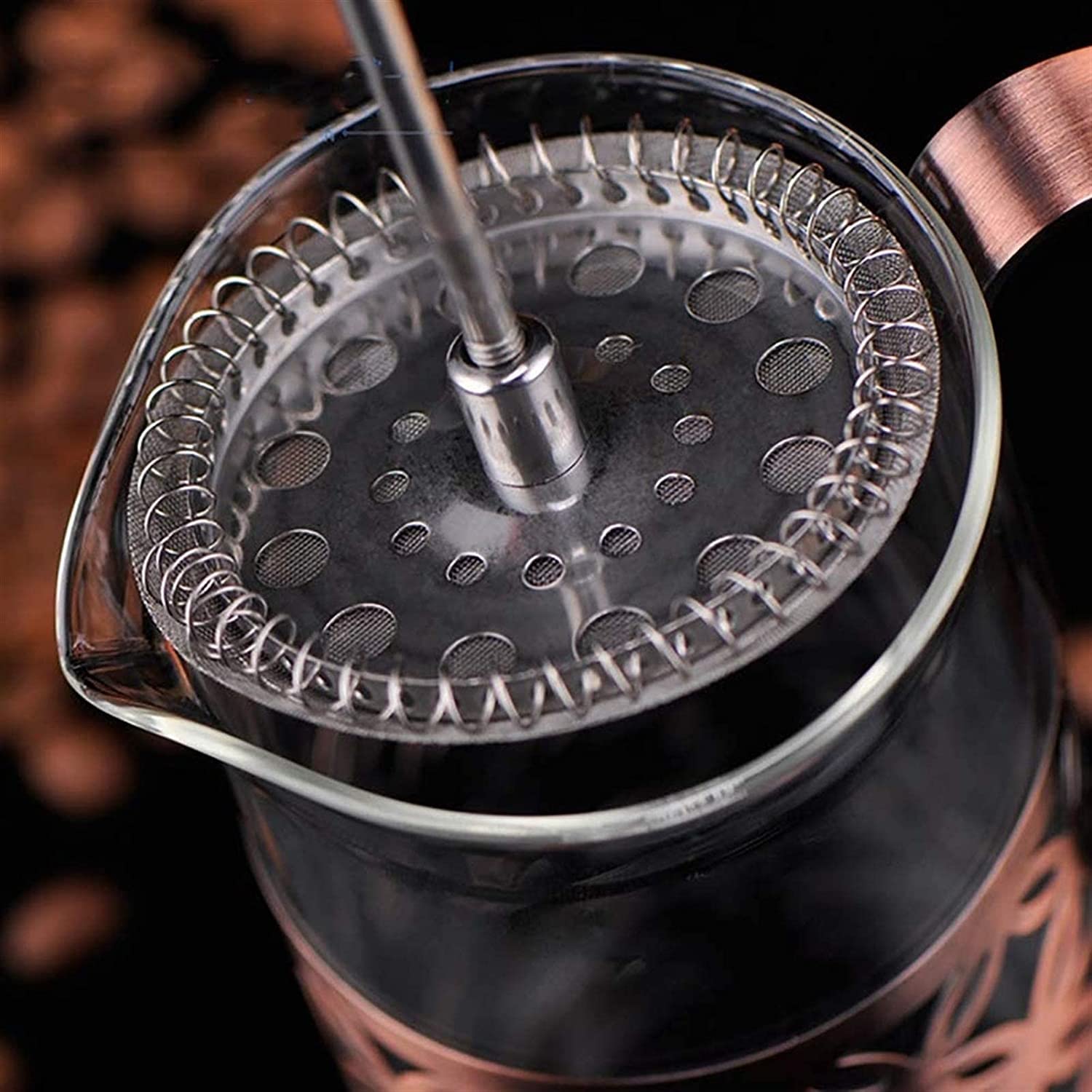 Juego de cafetera de Prensa Francesa de Viaje con Tapa Extra, molinillos de café Retro, cafetera de té de Hojas Sueltas Resistente al Calor con Mango cómodo
