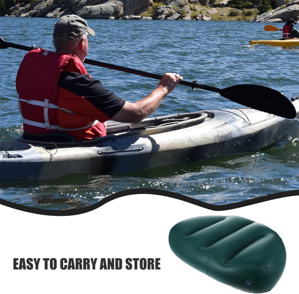 4pcs Inflatable Boat Seat Cushion with Backrest Thickened PVC Air Inflatable Seat Pad for Kayak Fishing Boats Outdoor Camping Rowing Comfortable Support