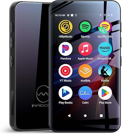 160GB innioasis G5 MP3 Player with Bluetooth and WiFi, MP3 Player with Spotify, Spotify Kids, Pandora, Play Store, Parental Manager App, Calm, 4" HD Full Touch Screen MP4 Music Player for Kids (Black)