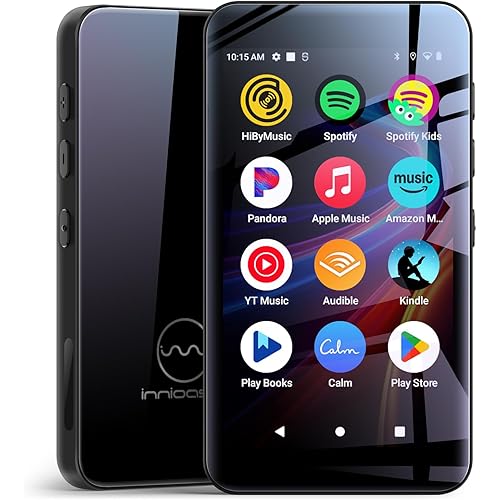 160GB innioasis G5 MP3 Player with Bluetooth and WiFi, MP3 Player with Spotify, Spotify Kids, Pandora, Play Store, Parental Manager App, Calm, 4" HD Full Touch Screen MP4 Music Player for Kids (Black)