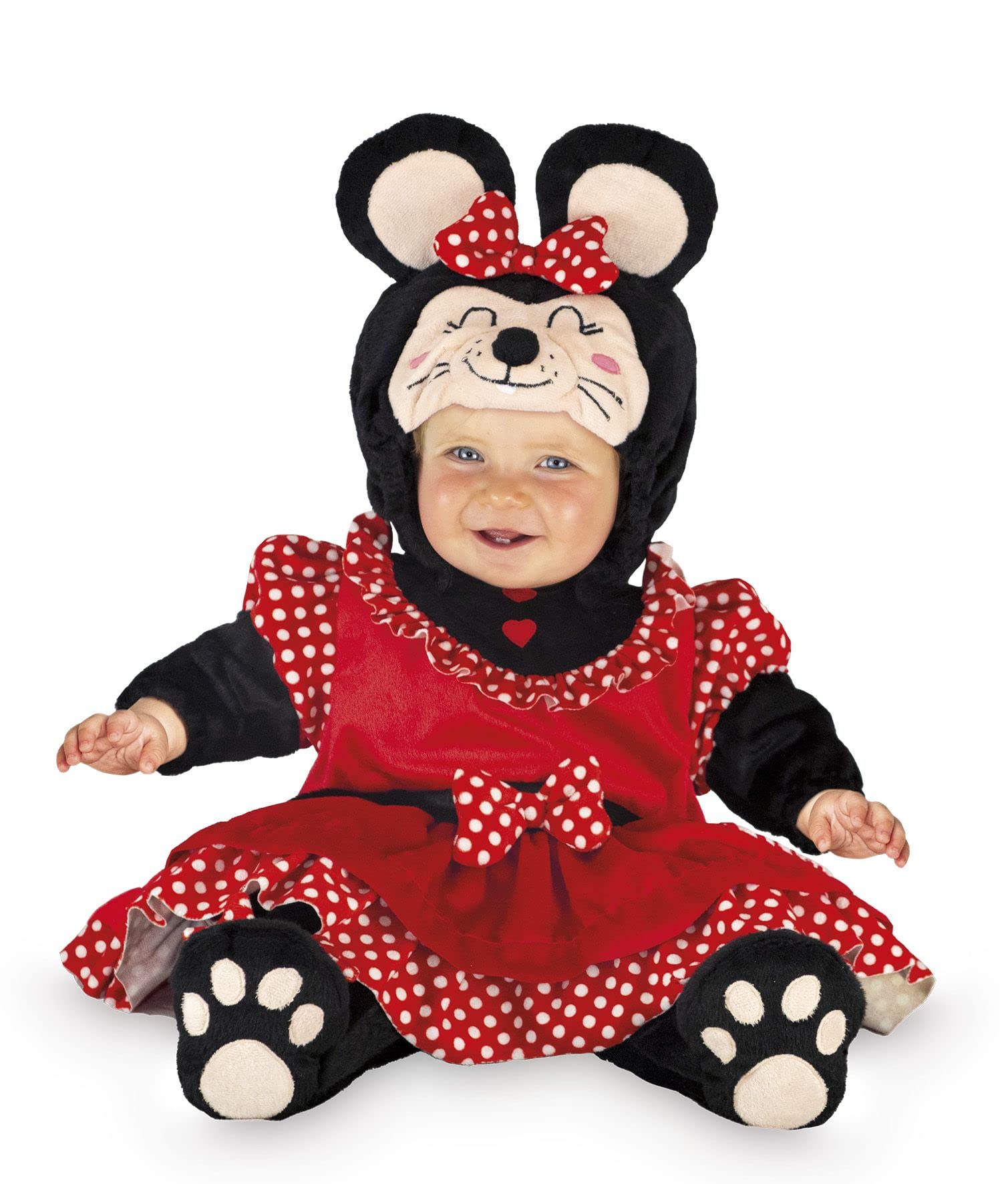 CO-MA Costume Carnevale Vestito Baby Topina Saccotto per Neonato 3 6 9 Mesi (6/9 MESI)