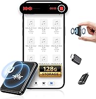 SBWWAS 128GB Voice Activated Recorder: 9800 Hours Storage, AI Noise Reduction, 70H Battery for Lectures & Meetings