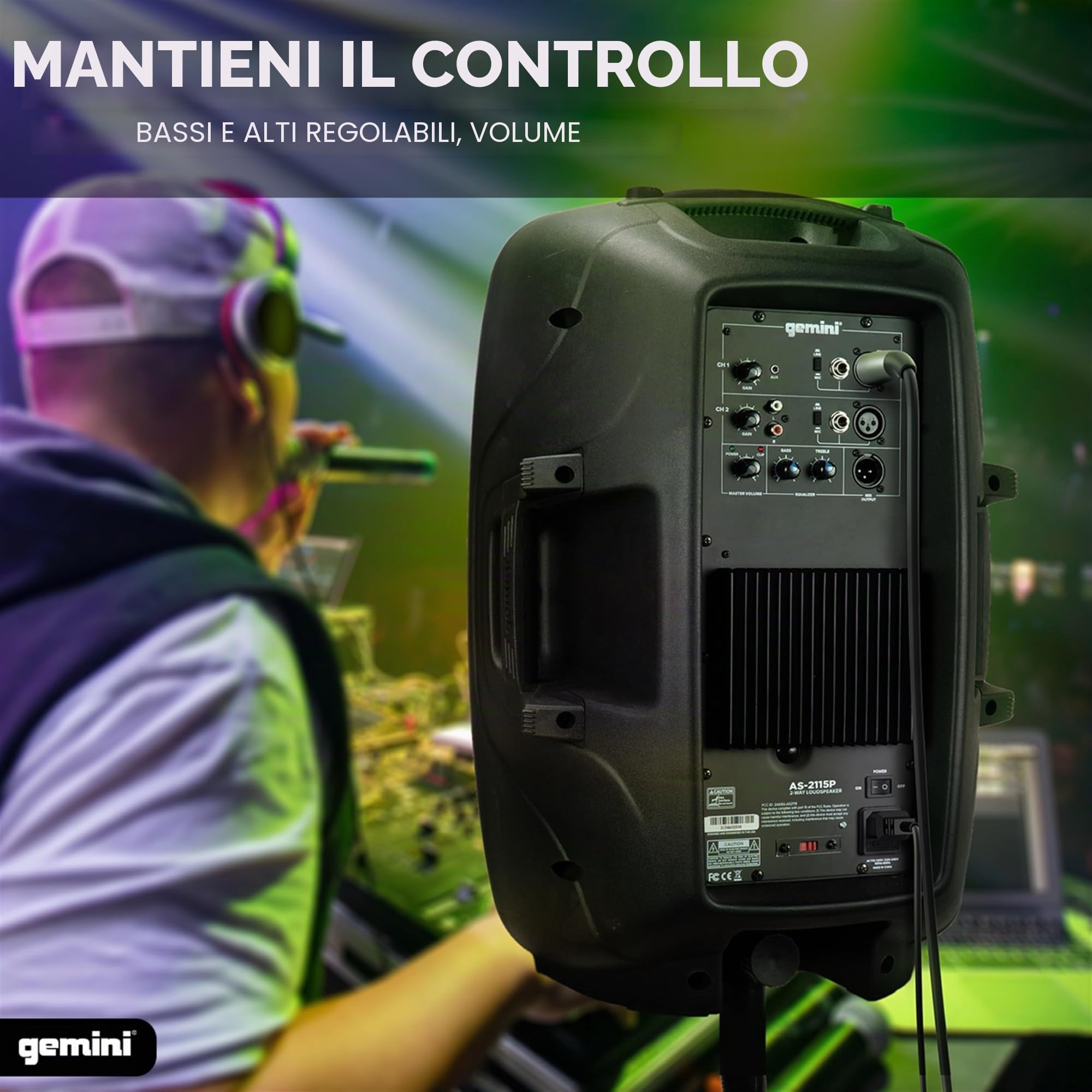 Gemini Sound AS-2115P: Altoparlante attivo da 15” da 2000 Watt