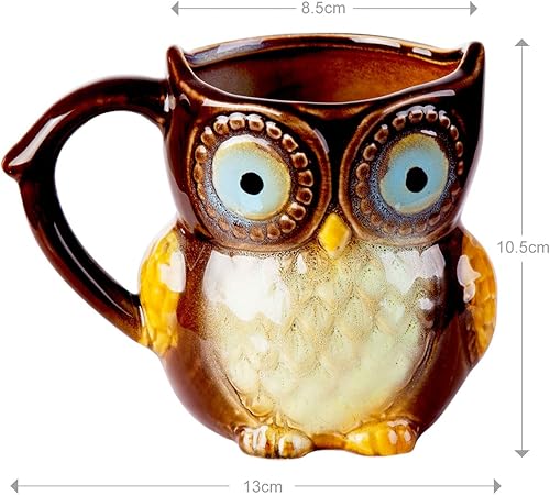 Miniatura 10 de Berry President Taza de café con búho, taza de café de cerámica matutina, taza de té para oficina y hogar, apta para lavavajillas y microondas (12