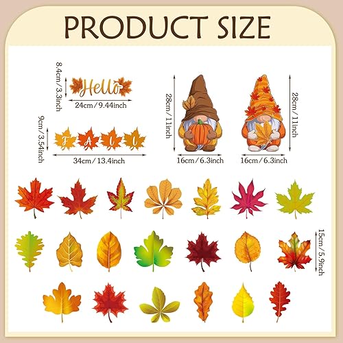 Miniatura 10 de 25 imanes de Acción de Gracias para refrigerador, decoración de Acción de Gracias, gnomos de otoño, imán de calabaza y arce, decoración de otoño