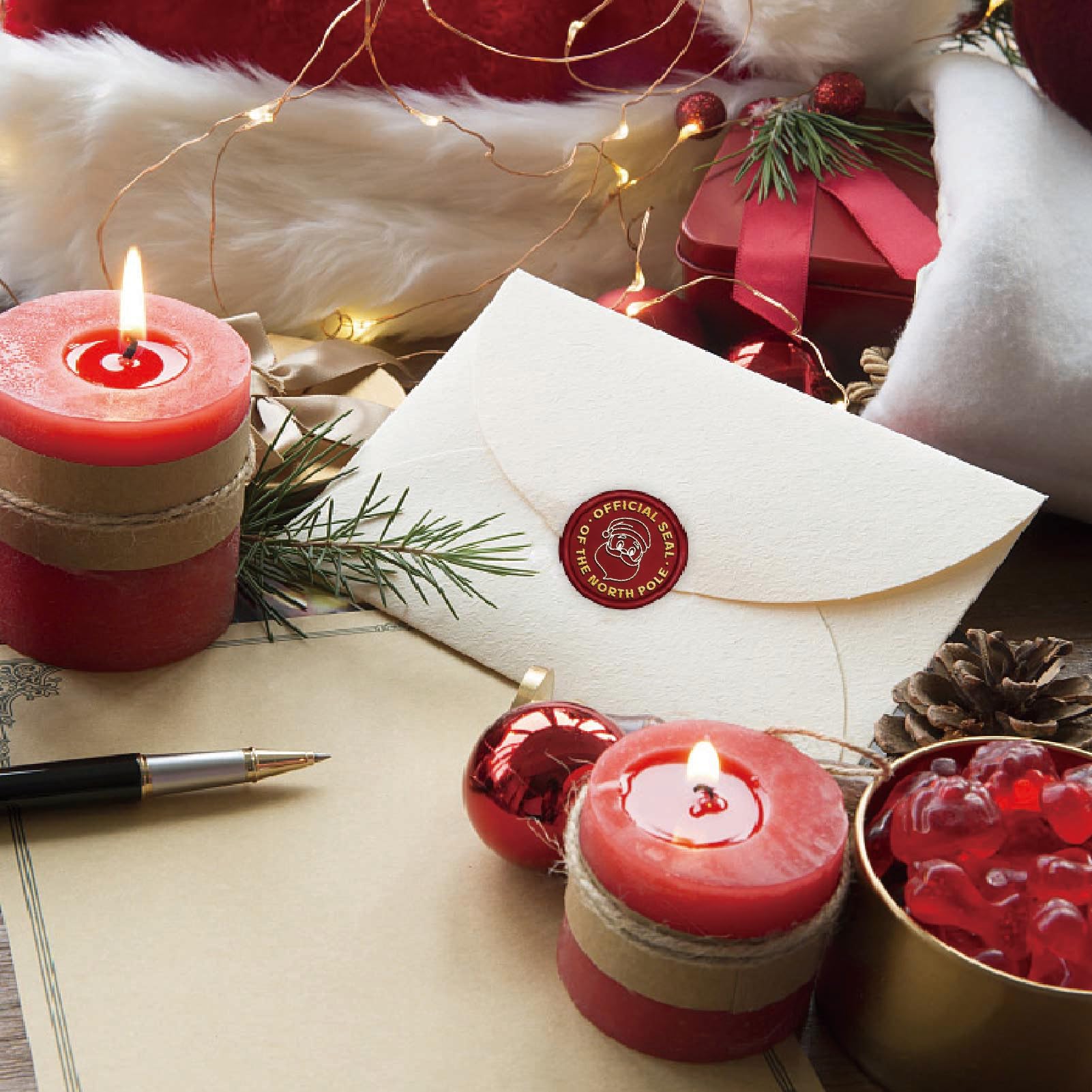 Santa Claus Christmas Wax Seal Stamp 25mm - Brass Seal With Wooden Handle