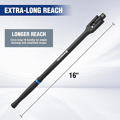 Miniatura 10 de WORKPRO Barra disyuntora de doble unidad, accionamiento de 3/8 pulgadas y 1/4 pulgadas, barras rompedoras resistentes, 8 pulgadas de longitud