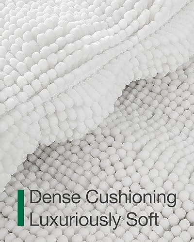 Miniatura 6 de LUMI Tapetes de baño de felpilla de lujo, ultra absorbentes, esponjosos, con parte trasera antideslizante, alfombra de baño suave de pelo alto para