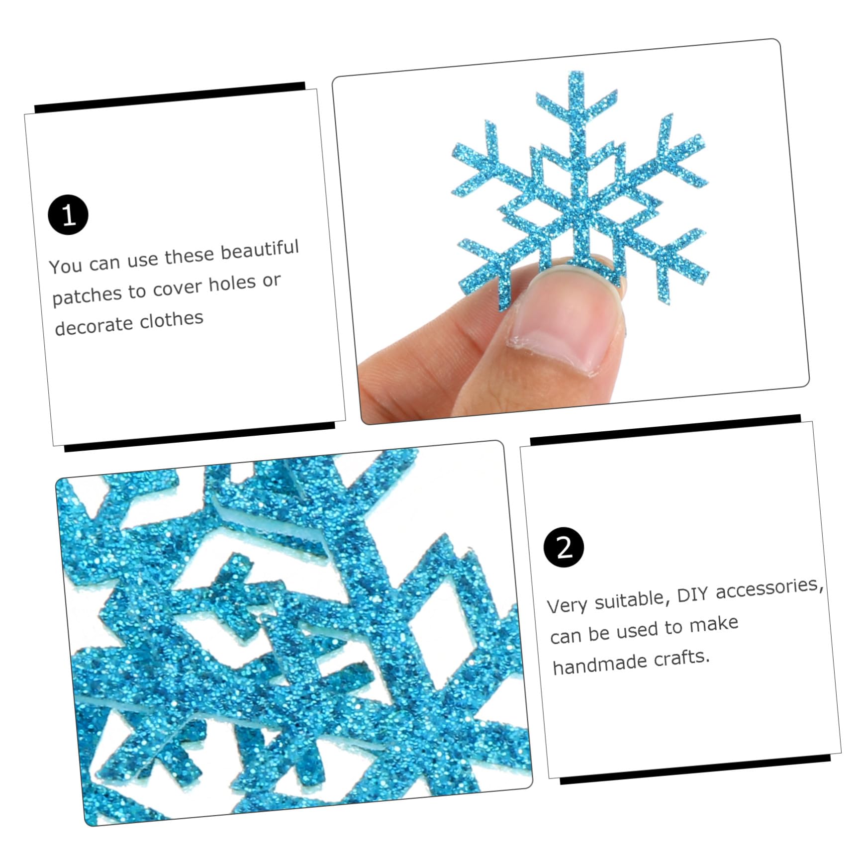 jojofuny 30 Pezzi Toppe Fiocco di Neve per Cucito, Accessori per Abbigliamento Fai da Te, Materiale Leggero e Creativo per Riparazione e Decorazione