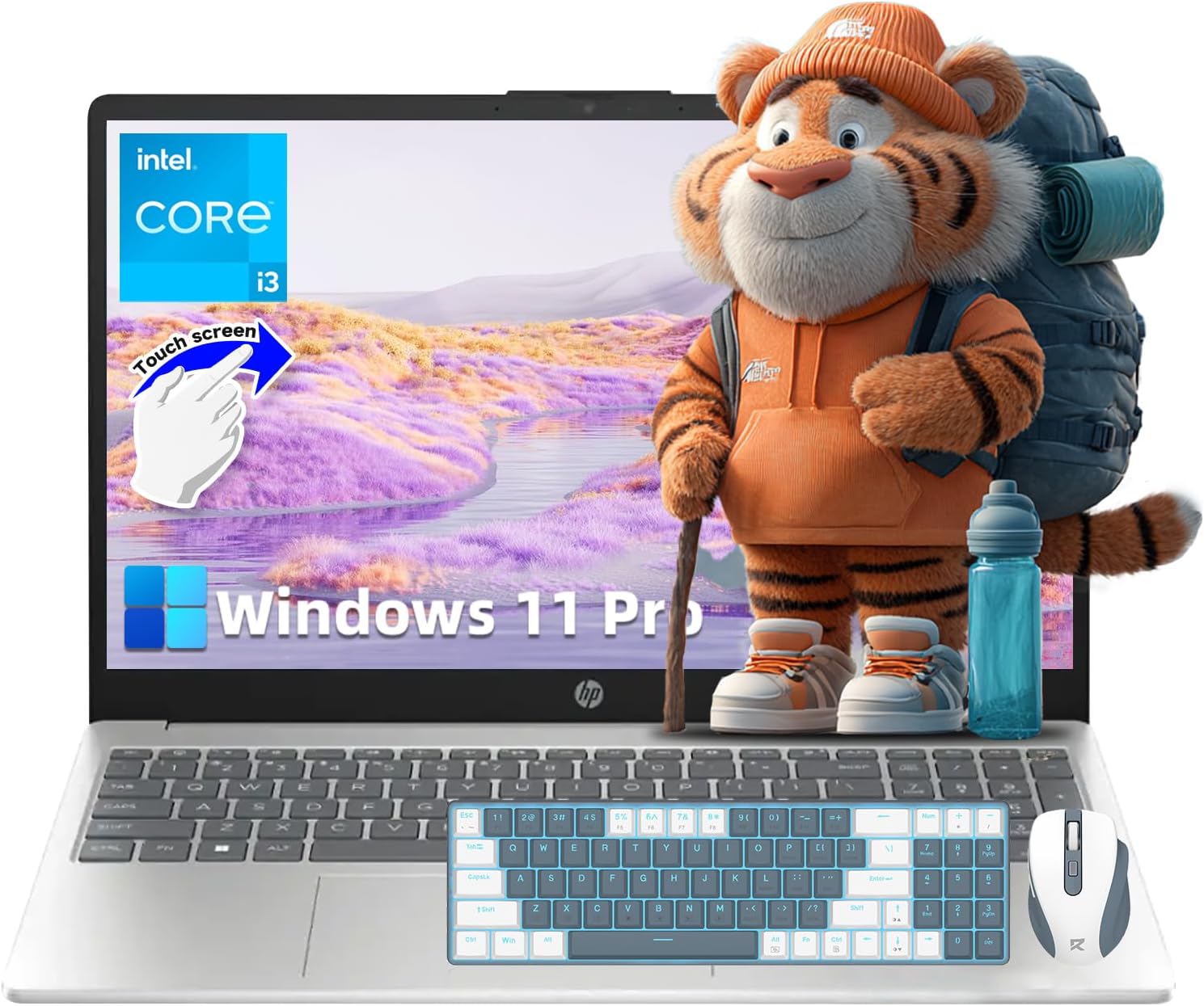 HP 15.6″ Touchscreen Laptop Computer for Business & Student, Intel Core i3-1315U(Up to 4.5GHz), 16GB RAM, 1TB SSD, Windows 11 Pro, Copilot AI, 250 Nits Display, Wi-Fi 6 & BT 5.3, Patented KB Kits