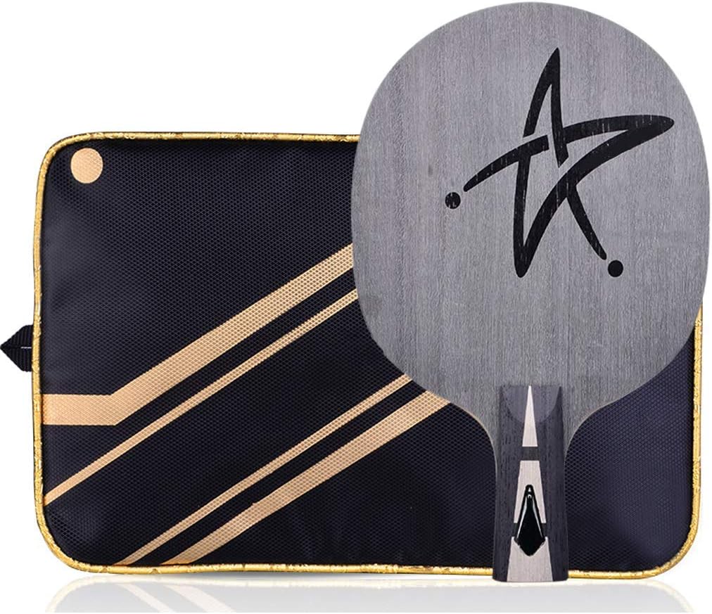 Lerten Sport Table Tennis Bat with Case Table Tennis Bats Ping Pong Racket Set for Kids Adults Indoor Outdoor Activities Horizontal Shot Paddle/Horizontal Shot (Color : White, Size : Straight)