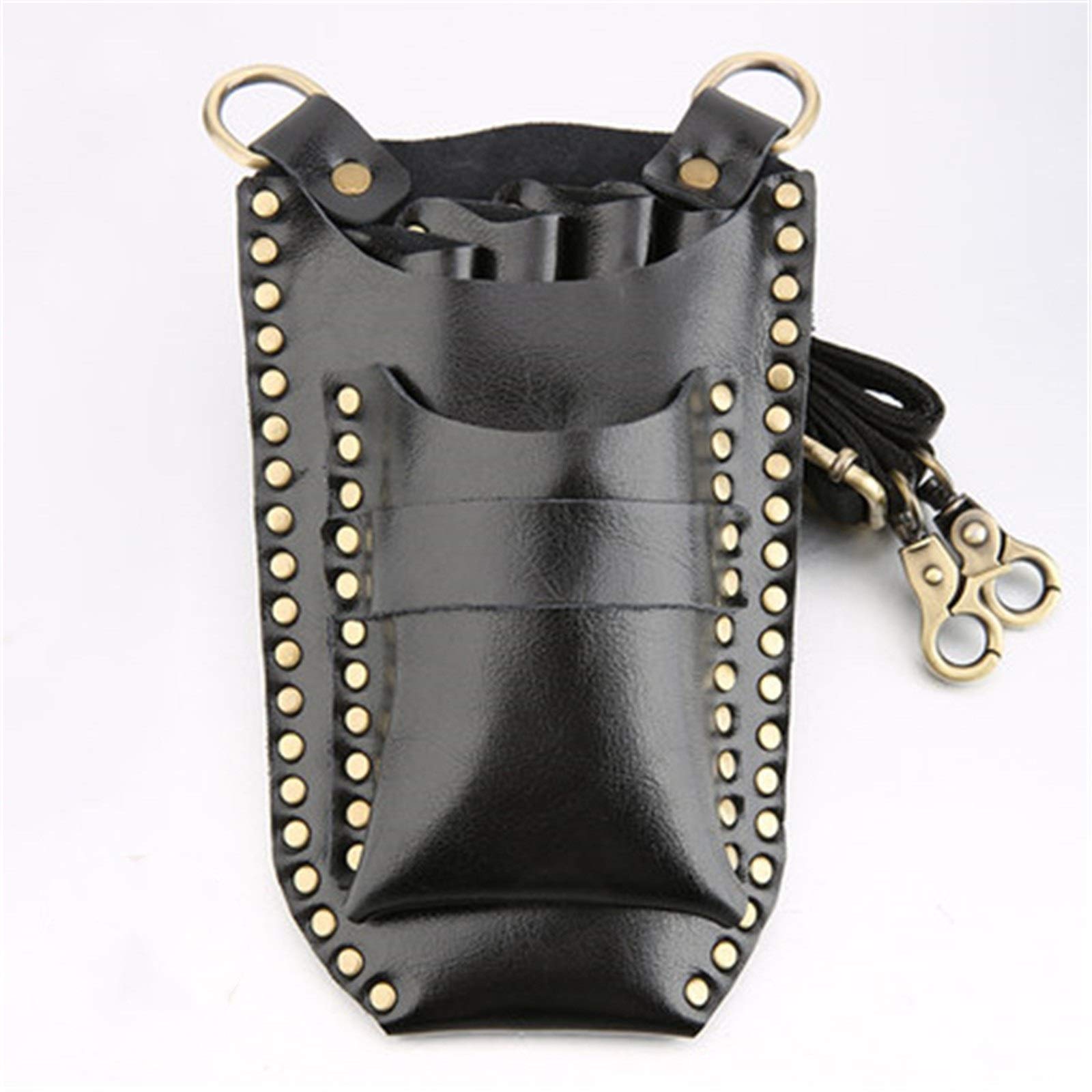 Friseurscherentasche Haarscherentasche Clips Tasche Haustierscherenhalter mit Taillenschultergurt für den Salongebrauch(Braun)