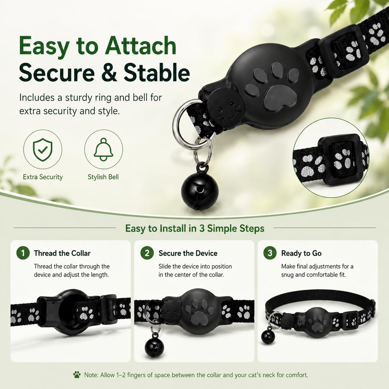 Haustier-Tracker, GPS-Halsband für Katzen (nur Android), Smart-Tag, wasserdicht, kompatibel mit Google Find My, keine monatliche Gebühr, fortschrittliche Tracking-Lösung, intelligentes Halsband für
