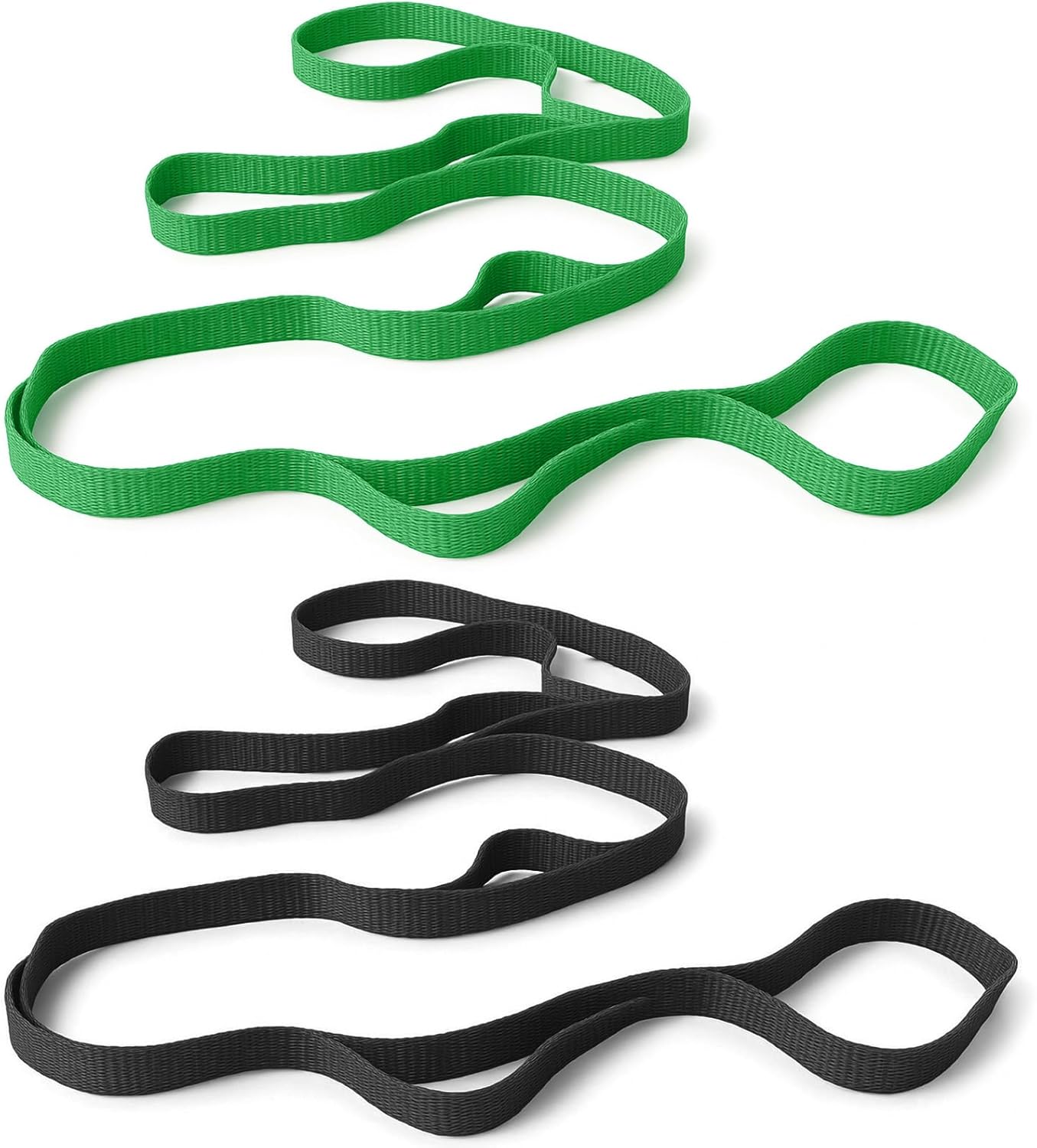 2Pcs Stretching Strap Yoga Straps 10 Loops Non-Elastic Stretch Bands Exercise Band for Physical Therapy Pilates Flexibility Gymnastics Home Workout Women Men