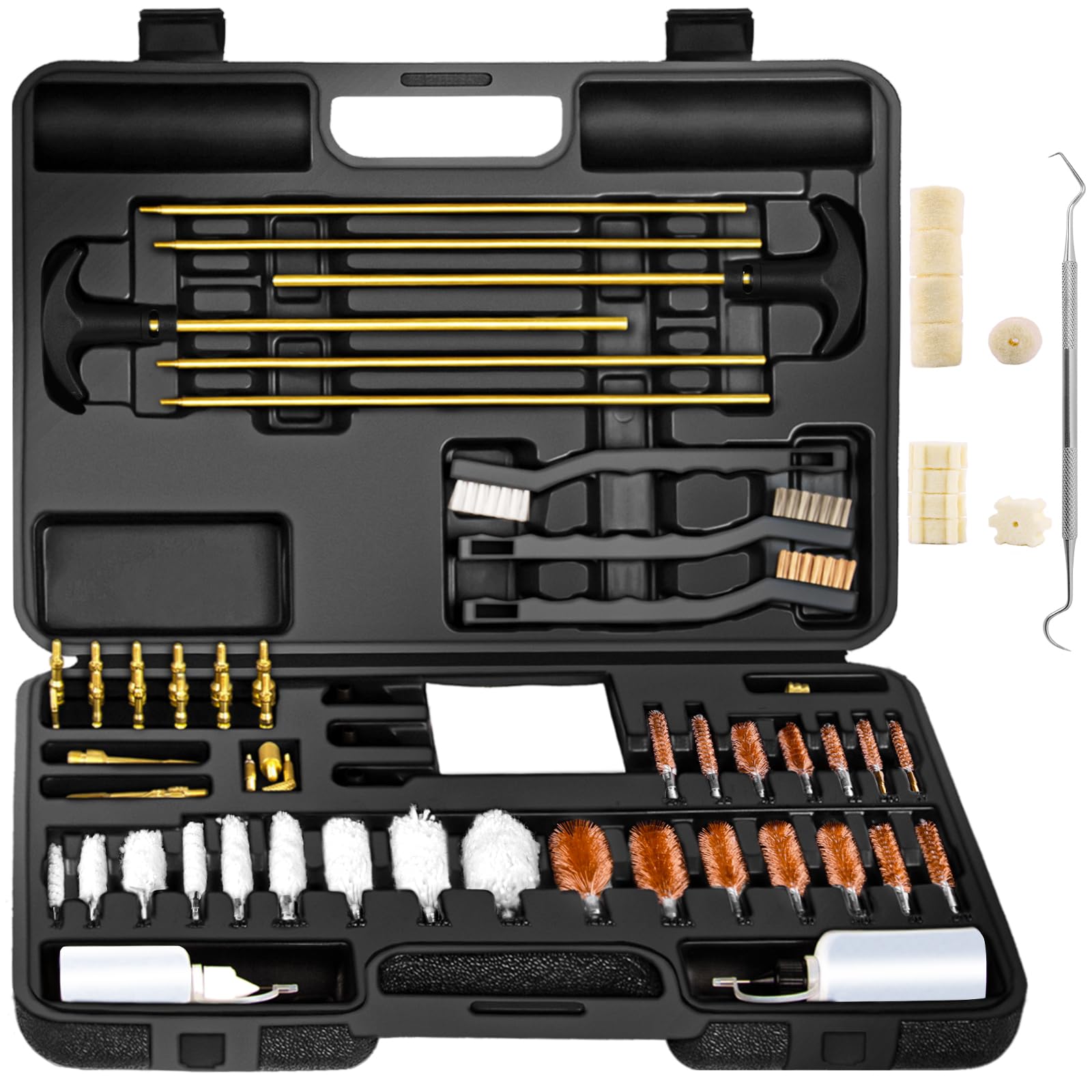 BESTNULE Upgrade Brass Universal Gun Cleaning Kit for Rifles, Pistols,Handguns, Shotguns, Gun Cleaning Kits for All Guns, Gun Cleaning Supplies with Brass Rods and Portable Case