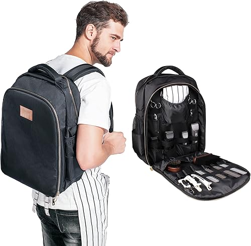 PERFEHAIR Mochila de peluquero para cortaúñas y suministros - Bolsa de viaje para hombre para estilistas, peluqueros, cosmetólogos - Estuche