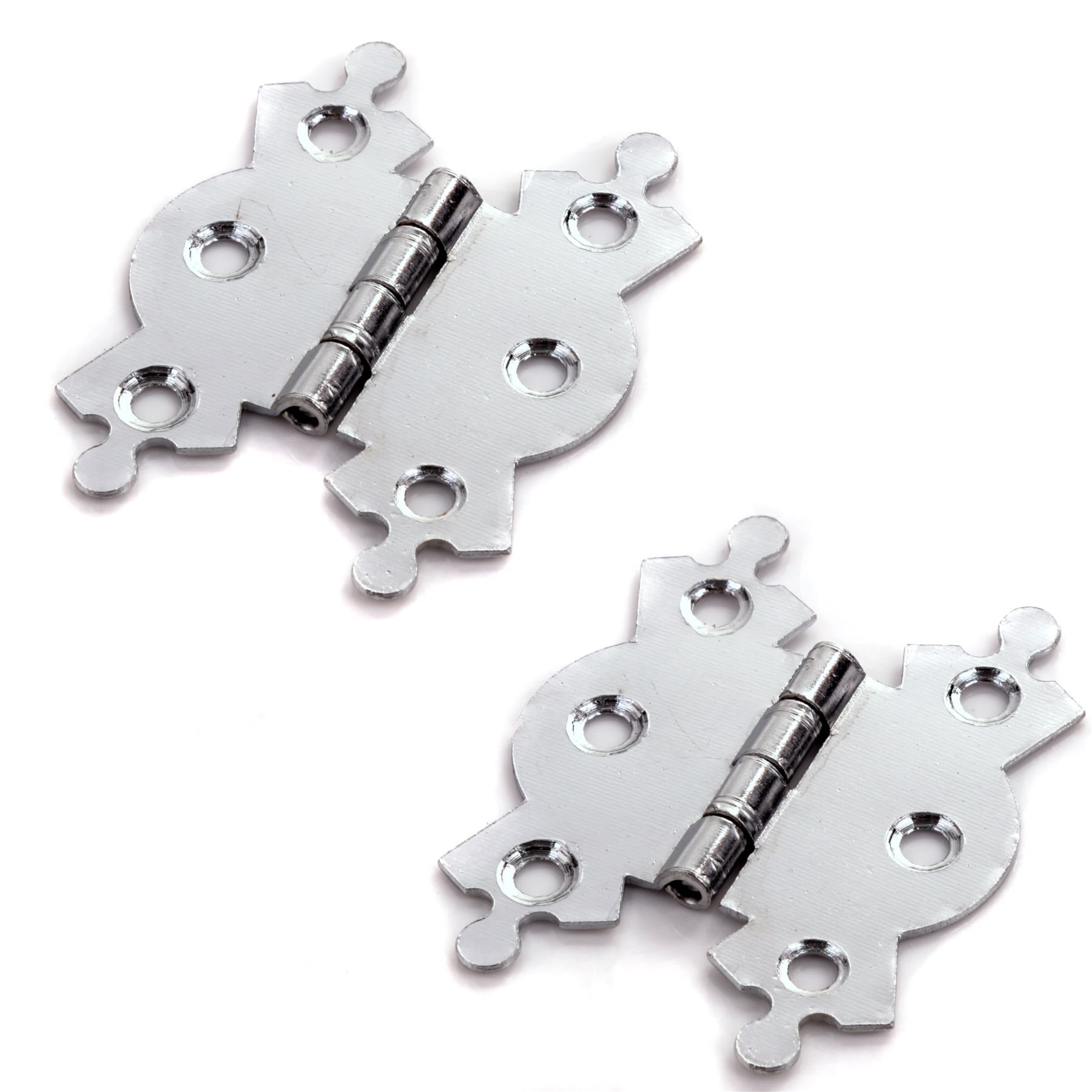 White Hinge Limited 10X Polished Chrome Butterfly Butt Hinges (5 Pairs)