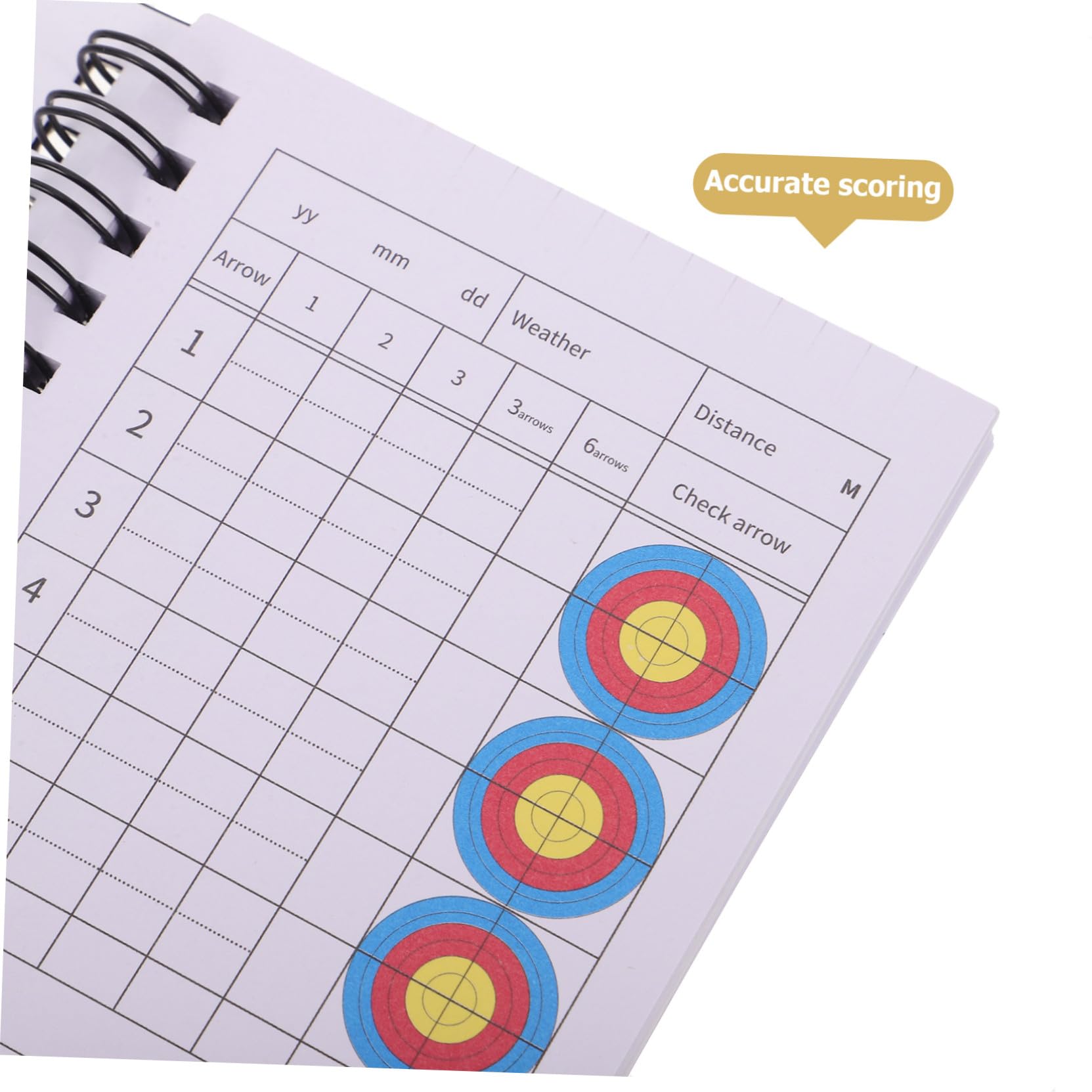 Cuaderno de puntuación para tiro con arco, tamaño pequeño portátil, numerosas hojas, registro de puntuación multifuncional para competiciones y entrenamientos deportivos