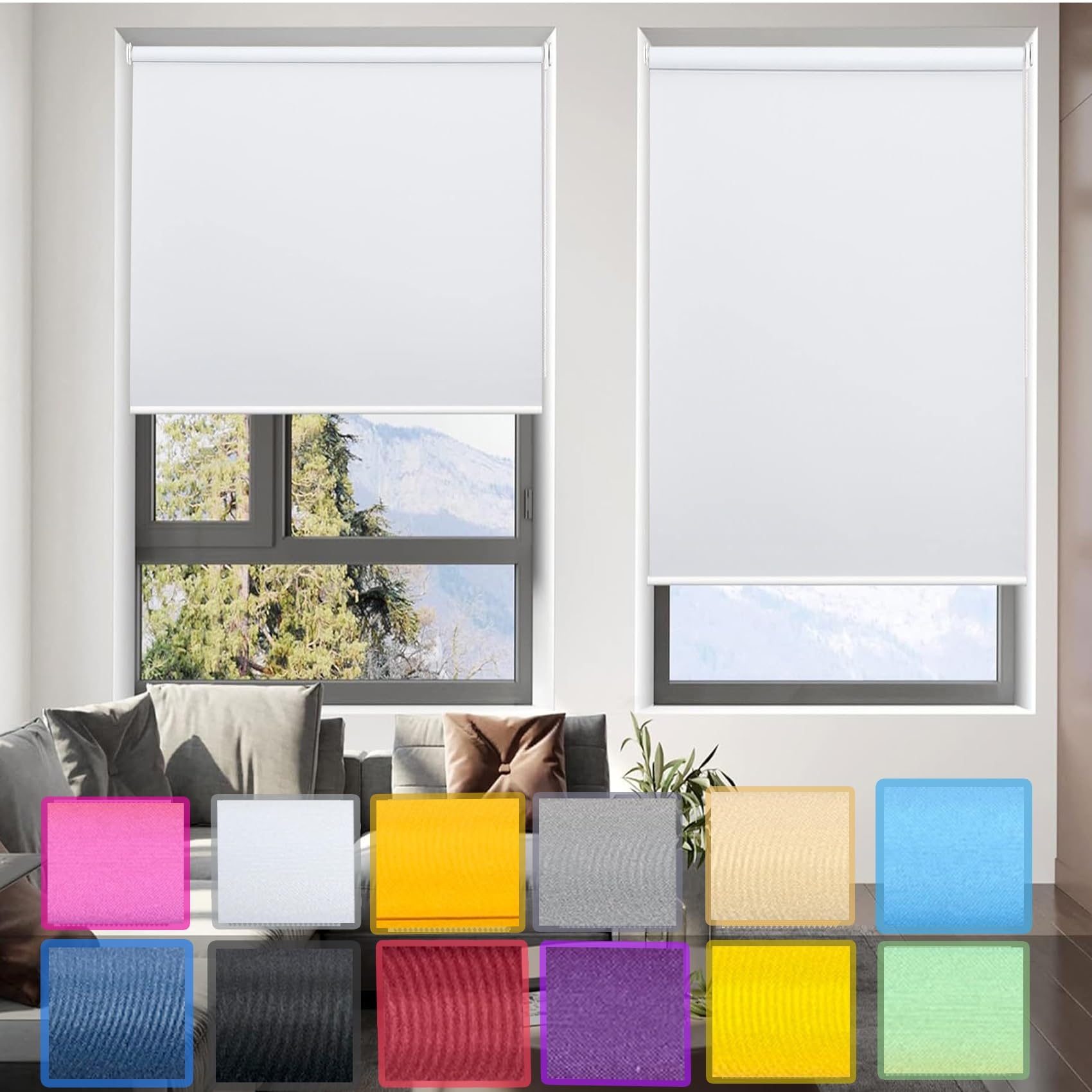 ロール　ブラインド　ホワイト　(1個) Amazon｜調光 ロールスクリーン カーテン ブラインド 85 x 200 cm