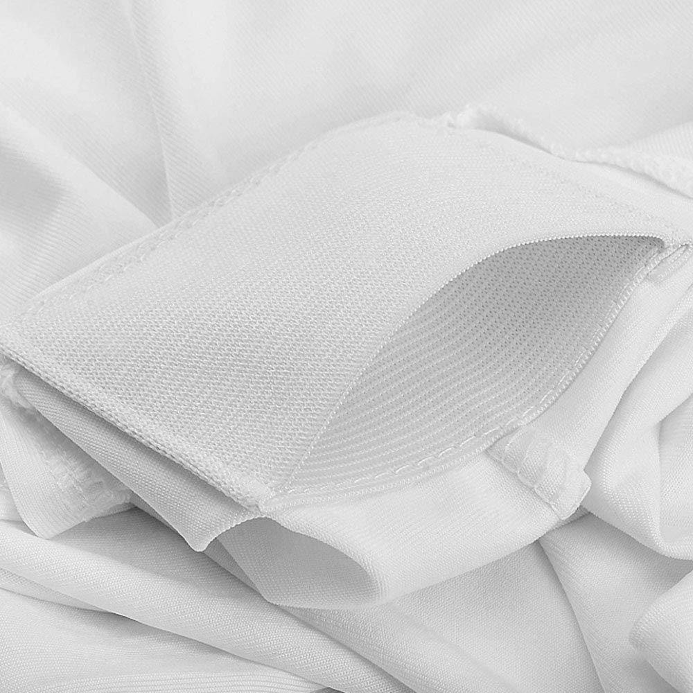 2 confezioni di tovaglia rettangolare elasticizzata in spandex bianca per tavolo da 1,8 m, lavabile e antirughe, tovaglia elasticizzata rettangolare per feste, eventi, matrimoni, banchetti