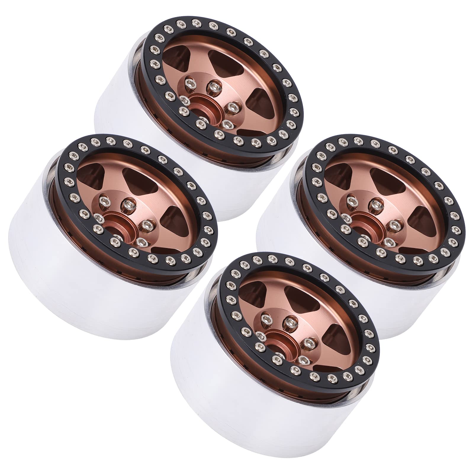 4 szt. 1,9 cala RC piasta samochodowa ze stopu aluminium do 1/10 RC Track do Axial SCX10 90046 AXI 03007 do MST (brązowy)