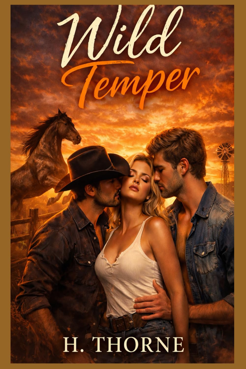 Wild Temper: A Spicy Adult Fiction Cowboy Menage Novella (Better in Twos : Reverse Harem Series)