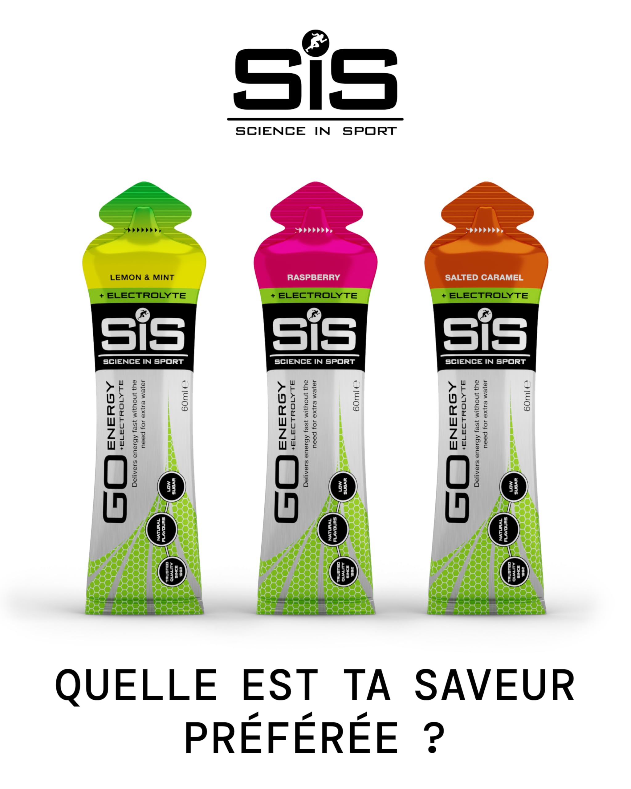 Science in Sport GO Gel Energético + Gel de Electrolitos 30 x 60ml Limón Menta Vegano - Ideal para la entrega de energía y el equilibrio de electrolitos.