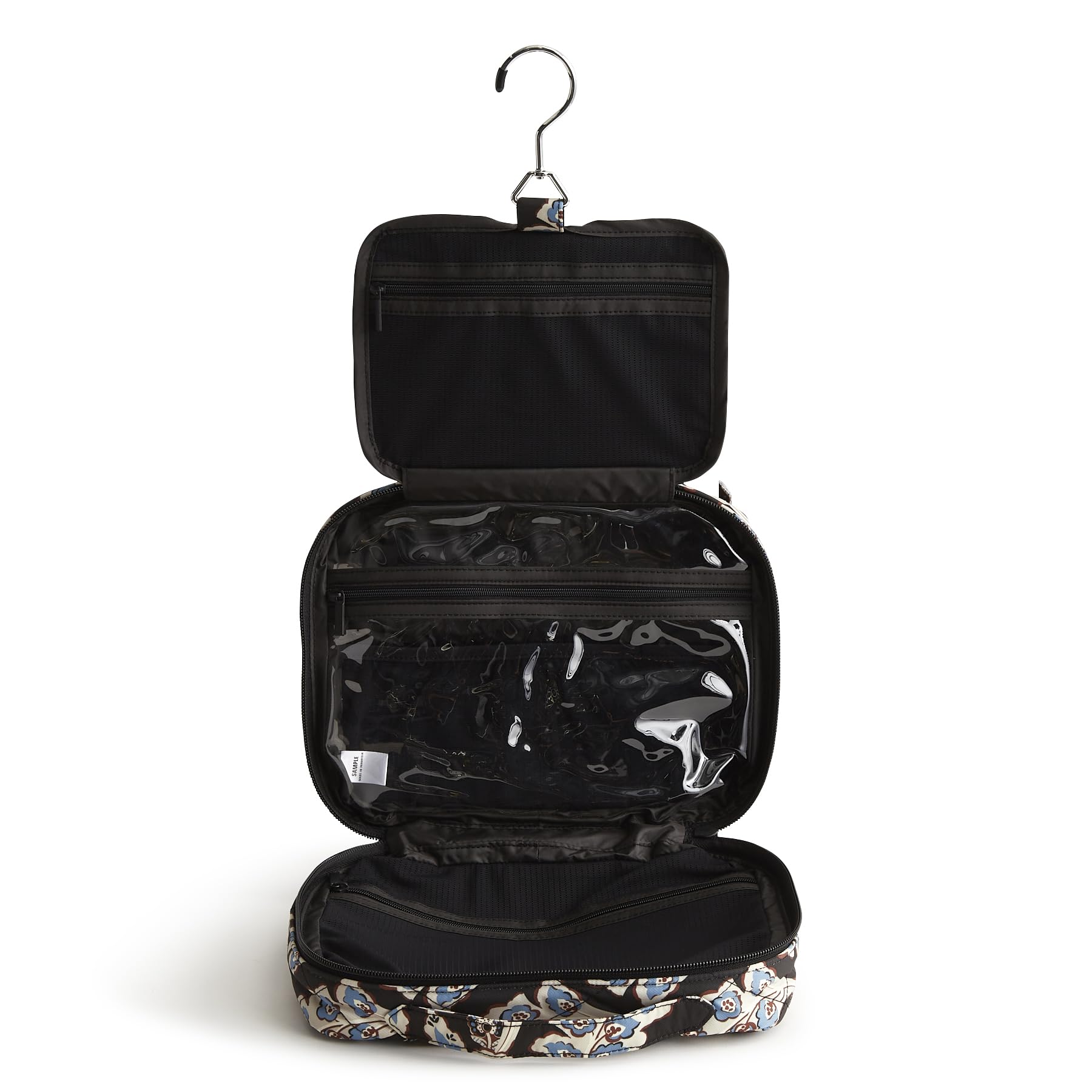 Vera Bradley Damski wiszący organizer podróżny z poliestru, Kielich + pióro czarne, Jeden rozmiar, Poliestrowy wiszący organizer podróżny