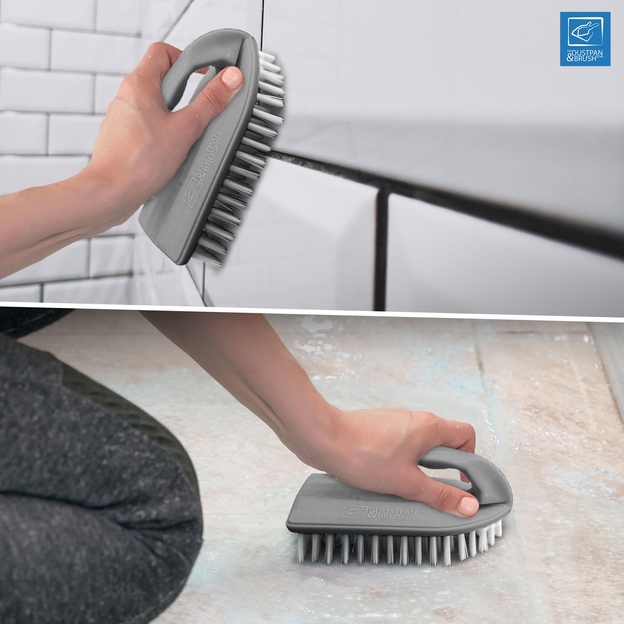 3 spazzole in plastica per la pulizia del pavimento, utensili manuali con setole rigide in nylon per la rimozione di muffe, calcare e malta, prodotti per la pulizia ergonomici e resistenti, per uso