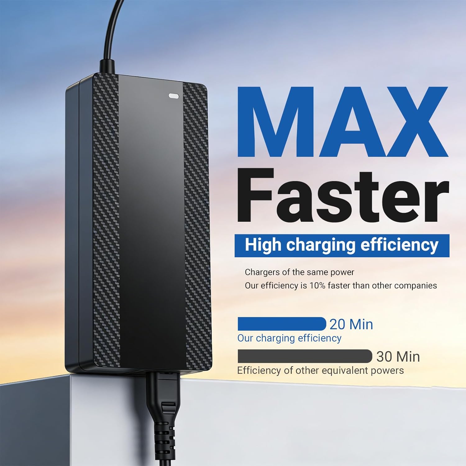 54.6V 1.6A Lithium Battery Charger for 48V (13S) Battery Systems, 5-in-1 Plug Smart Ebike Charger for Gotrax, Jetson, Razor, Swagtron, Bird, Segway,UL Certified
