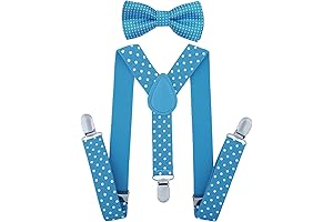 Child Kids Suspenders Bowtie Set - Adjustable Suspender Set for Boys and Girls