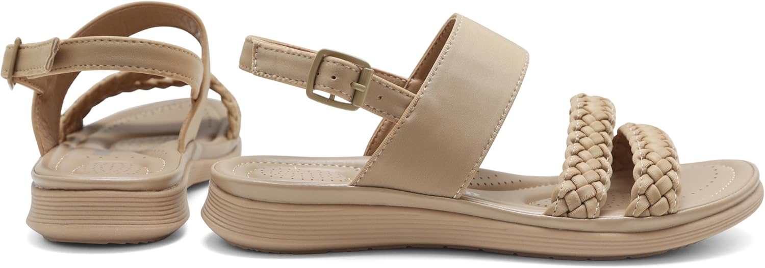 Women's Flat Sandals Ankle Strap Open Toe Summer Braided Sandal Beach Comfortable Platform Outdoor Slingback Dress Shoes - Image 7