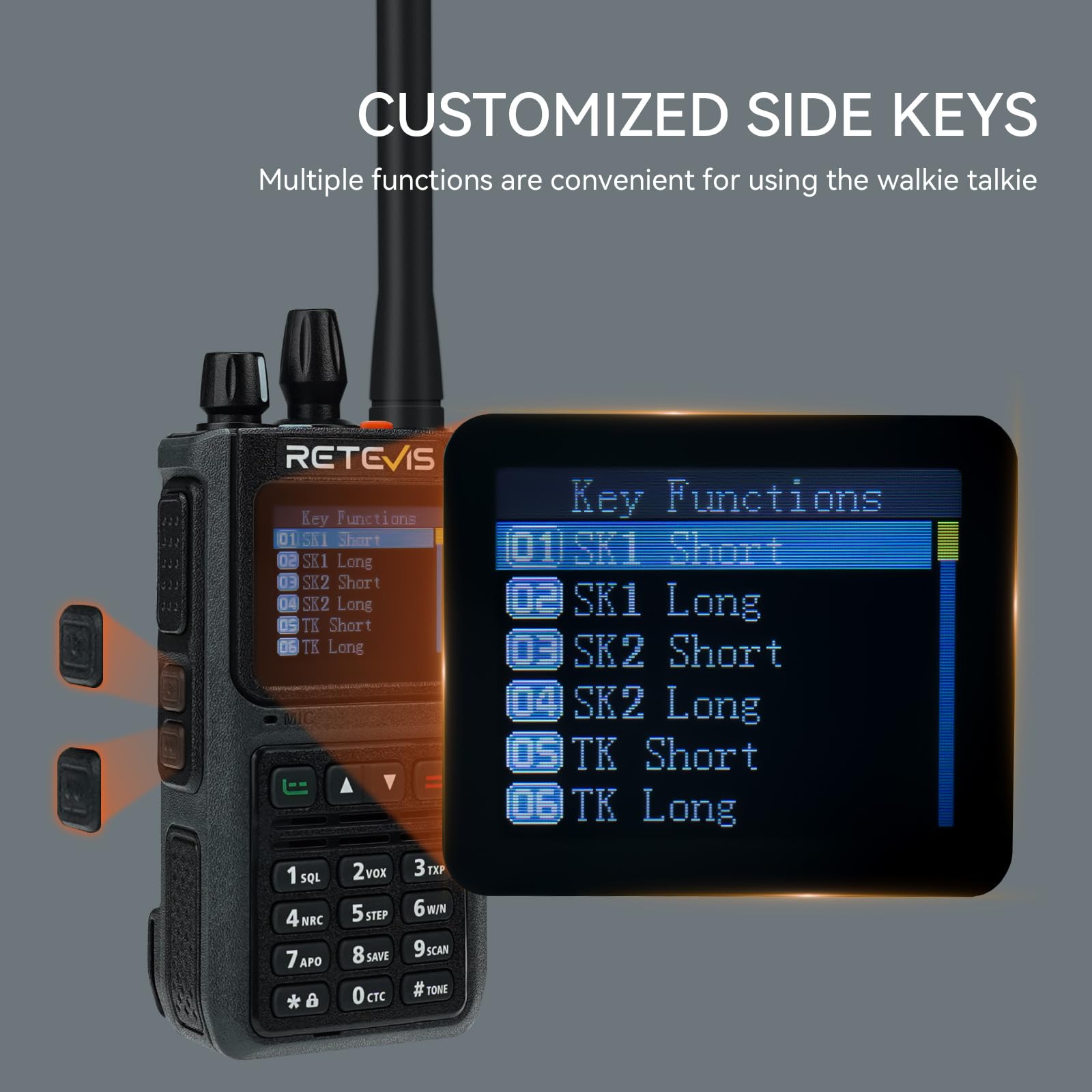 Retevis C1 Walkie Talkie Dalekiego Zasięgu, Krótkofalówka Wodoszczelna IP67, Alarmem Wwaryjnym, 5W, USB C 1800 mAh, Krótkofalówki Profesjonalne dla Ratownictwa Leśnego (Czarny, 2 szt)