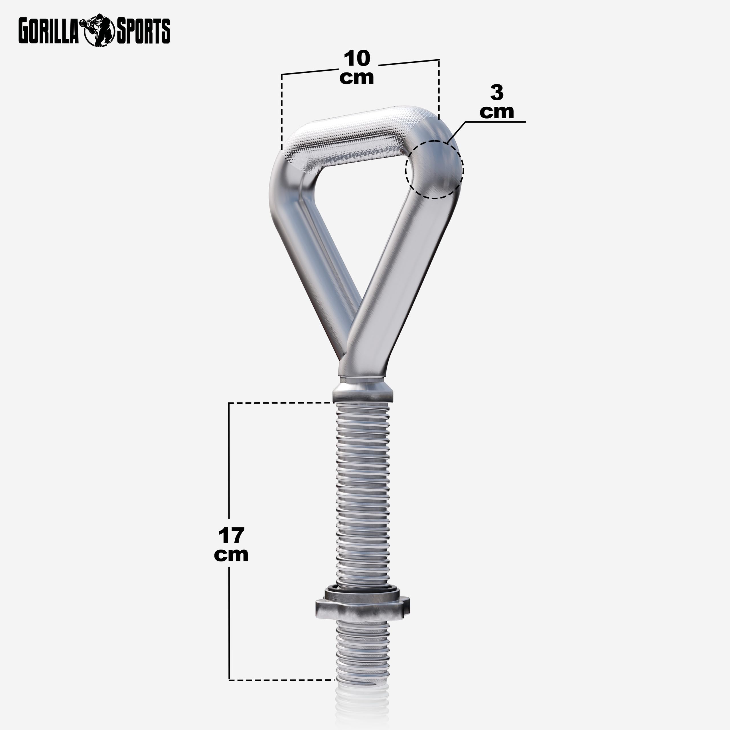 GORILLA SPORTS® Kettlebell verstellbar, 30/31 mm Scheiben, 50 kg, Chrom | Kettlebellgriff mit Sternverschluss, variabel bestückbar; für Kugelhantel-, Schwunghantel- und Ganzkörpertraining
