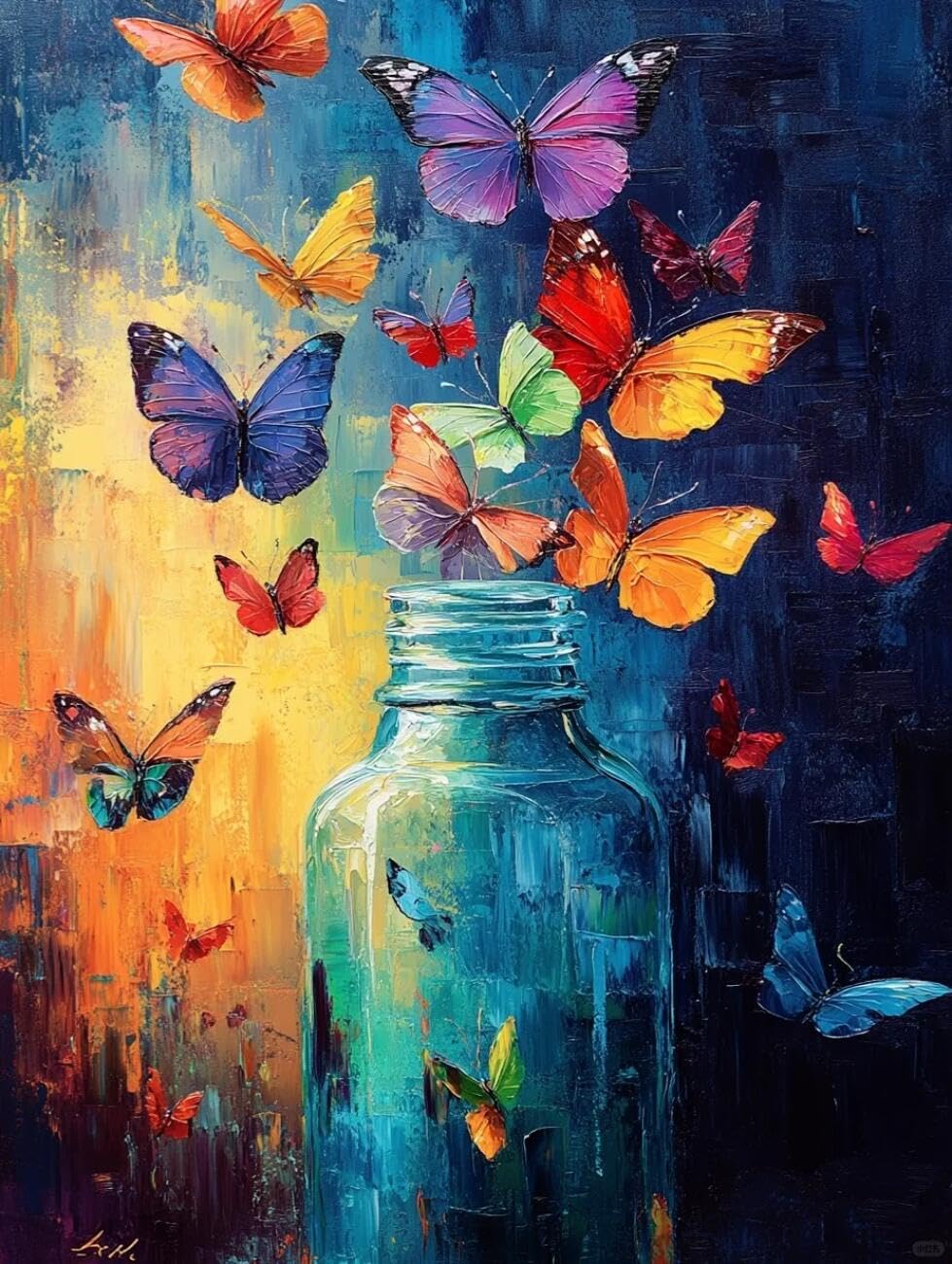 Henypt Cross Stitch Kits Colorful Butterflies DIY Needlepoint Set for Adults Beginners with Accessories Home & Leisure/Gifts 14CT 40x50cm
