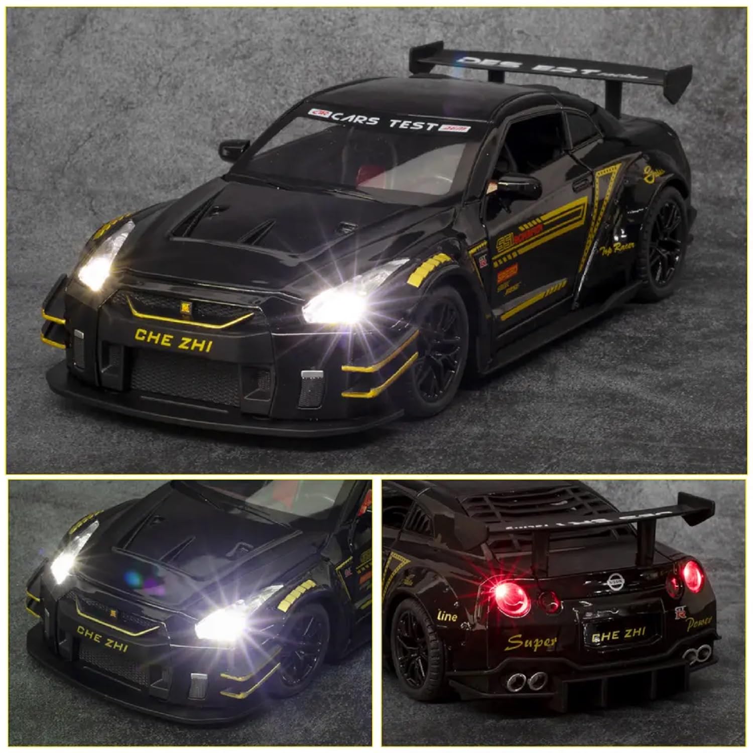 1:24 for Nissan GTR R35 Sports Car Alloy Model Car Kids Toys Car Diecasts Toy Vehicles Toy Cars Strong Pull-Back Sound 3