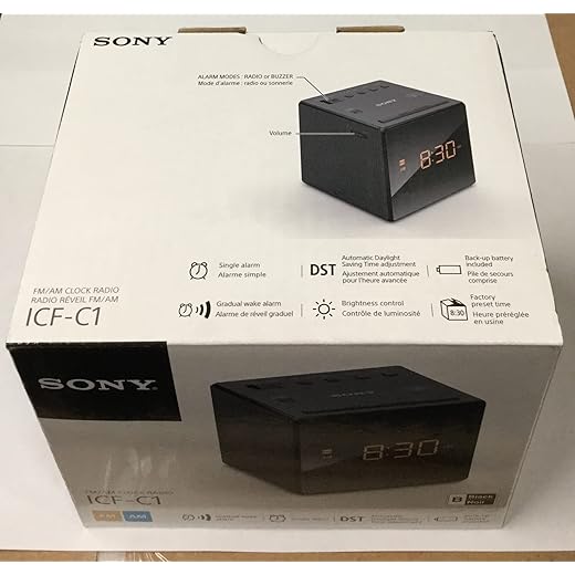Sony ICF-C1 - Clock Radio - 100 mW -Clock Radio BLK Non CD