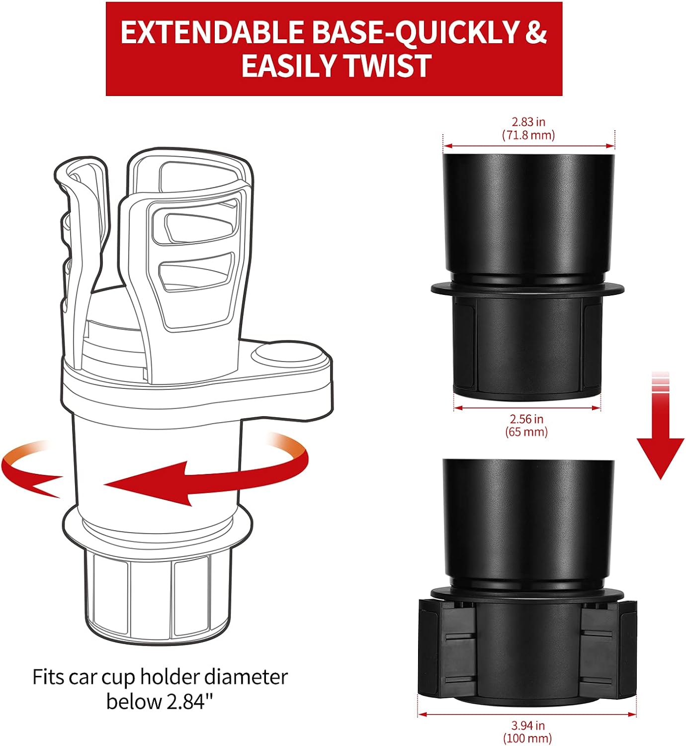Multifunctional Car Cup Holder Adjustable Photo