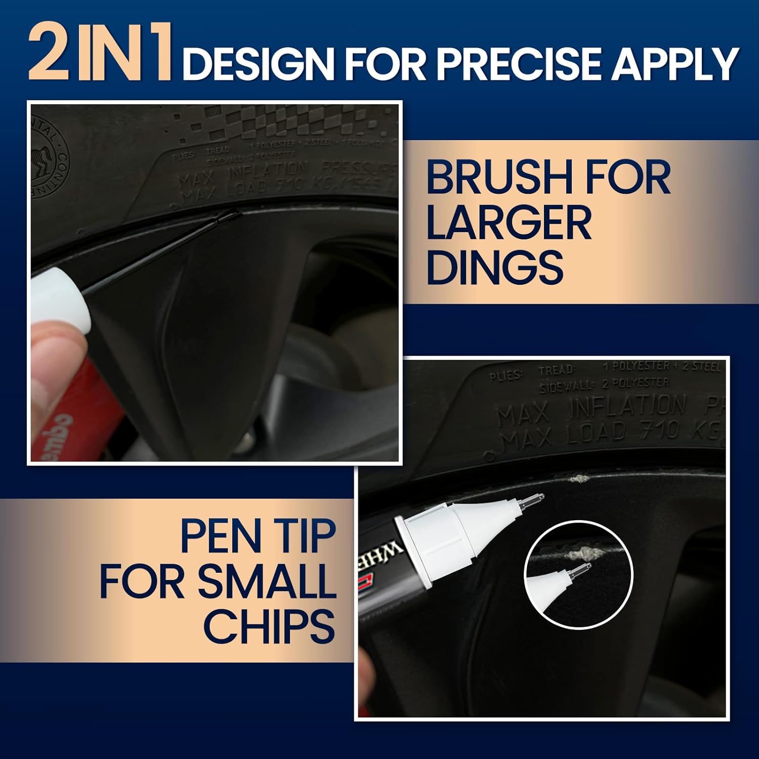 cocomfix Gloss Black Rim Touch Up Paint, Rim Paint, Car Wheel Scratch Repair Kit for Curb Rash & Scratches, Universal Gloss Black Enamel paint for Alloy/Metal rims (1 fl oz), Scratch Resistant, Covers 1 Sq Ft - Image 5