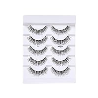 Vista 9 de KISS Looks So Natural, False Eyelashes, 'Shy', 12mm, Includes 5 Pairs Of Lashes, Easy to Apply, Reusable Lash Clusters Negro