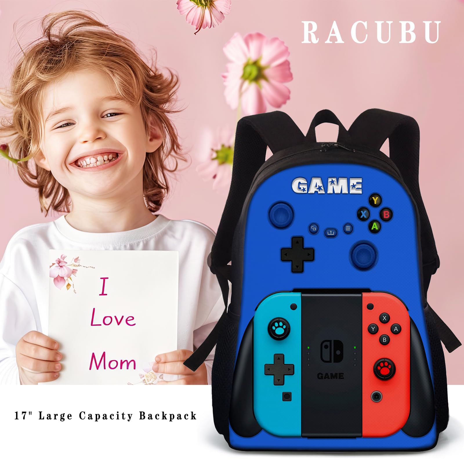 RACUBU 3pcs Boys Backpack With Lunch Box And Pencil Case School Backpack For Boys ?Backpack For Kids Teens?17? Large Capacity