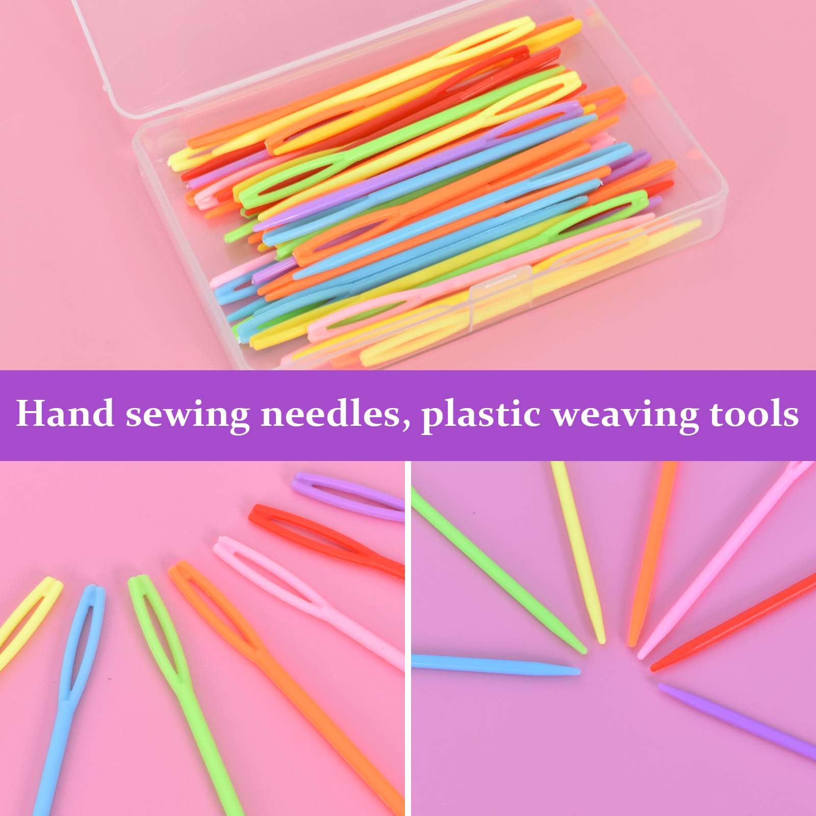 50 Aghi Da Cucito In Plastica Con Occhi Grandi – 25 Da 7 Cm E 25 Da 9 Cm, Colori Assortiti