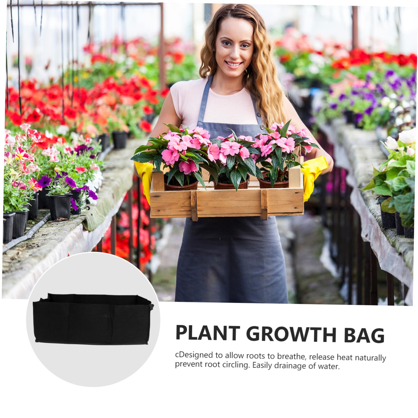 YARNOW 6stücke Quadratische Pflanztaschen Für Gemüse Pflanzen Blumen Wiederverwendbar Leicht Mit Abfließen Von Wasser Für Balkon Garten Gewächshaus Schwarz Große