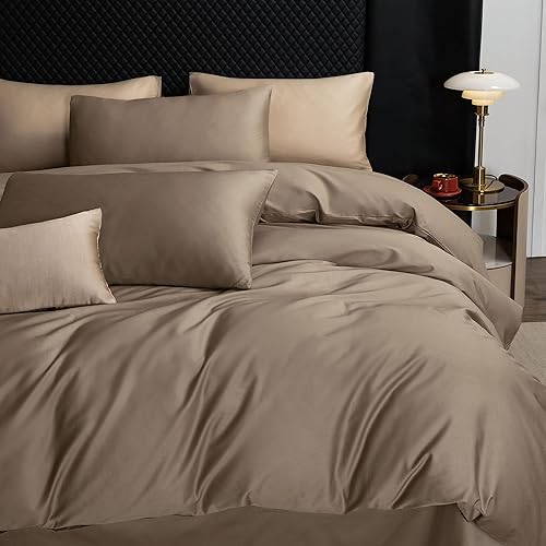 Miniatura 74 de MooMee Queen Duvet Cover Set, 100% Extra Long Staple Cotton 600 Thread Count Sateen Silky Soft Breathable Durable Luxury Hotel Quality Bedding Set