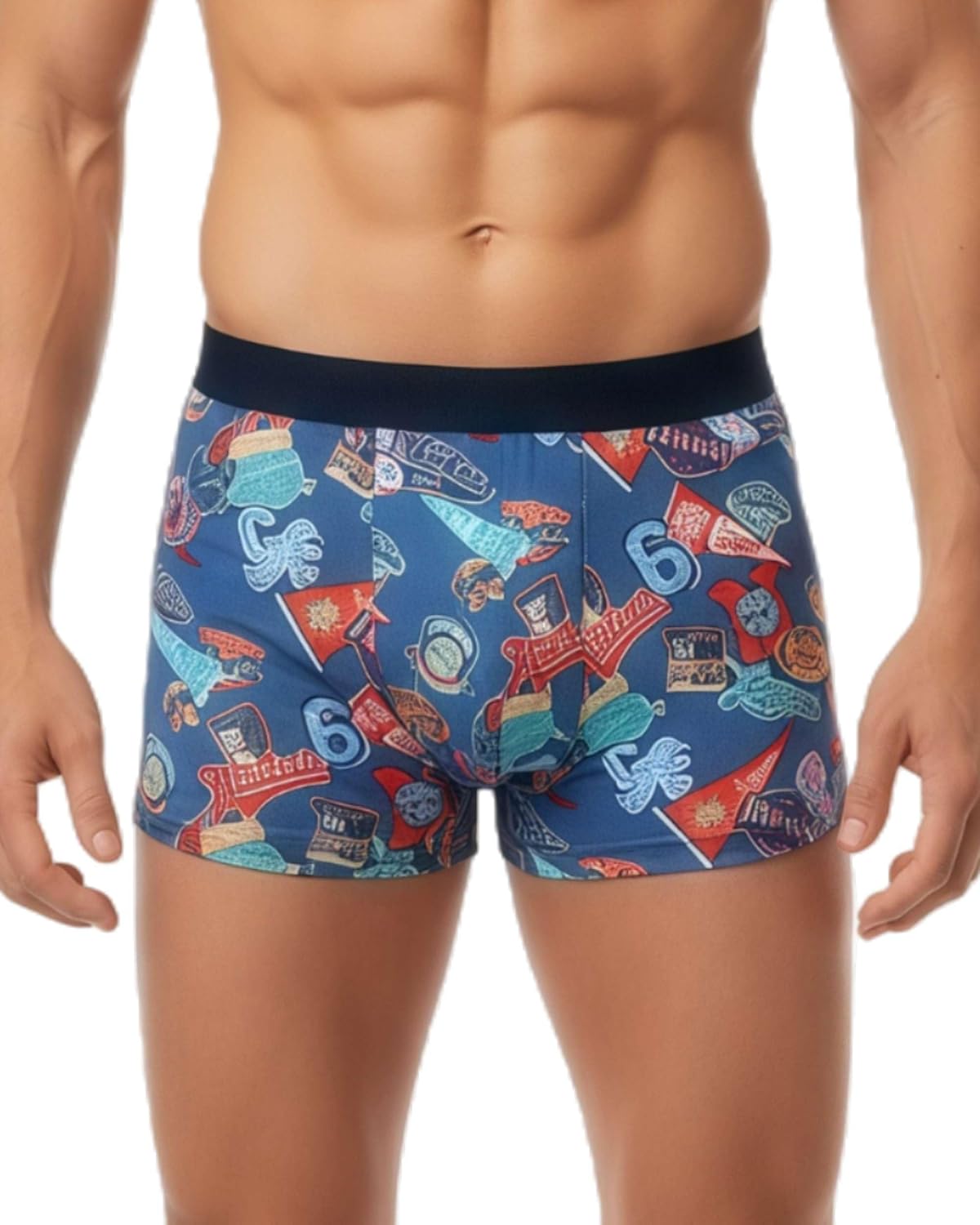 Men's Boxer Briefs Funny Moisture-Wicking Tagless Comfort with Novelty Colorful Prints Holiday Underwear